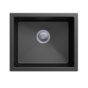 533x457mm Black Carysil Granite Single Bowl Kitchen Sink