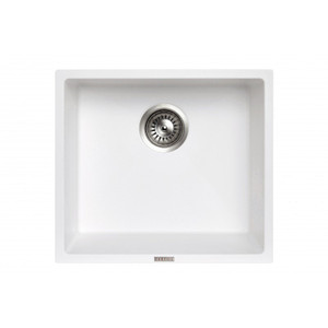 457x406mm White Carysil Granite Single Bowl Kitchen Sink