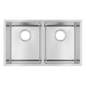 740x440x200mm Chrome Stainless Steel Double Bowl Kitchen Sink