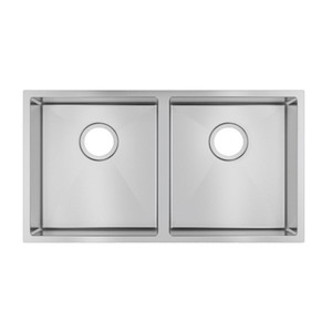 Round Corner Chrome Stainless Steel Handmade Double Bowl Kitchen Sink 820*457*230mm