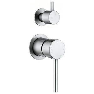 LUCID PIN Series Brushed Nickel Diverter Mixer Trim Kit With Separate Cover Plate (match CLPD)