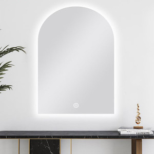 600*900mm Carysil Arch 3 Color Lighting Backlit LED Mirror Touch Sensor Switch Defogger Pad