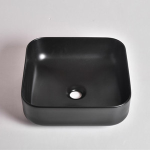 385x385x140mm Matte Black Above Counter Basin