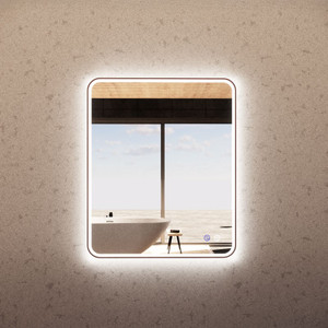 900*750mm Brushed Copper Framed Rectangle LED Mirror