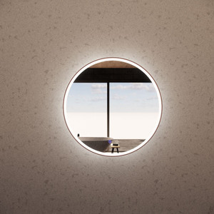 800mm 3 Lighting Options Round Brushed Copper Framed R3 LED Mirror