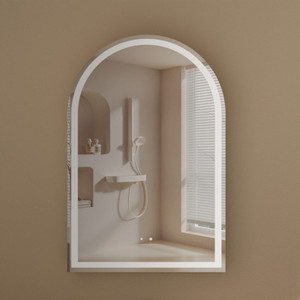 600*900*150mm Carysil Imperial Original Walnut Melamine Plywood Arch LED Shaving Cabinet(Single Door)