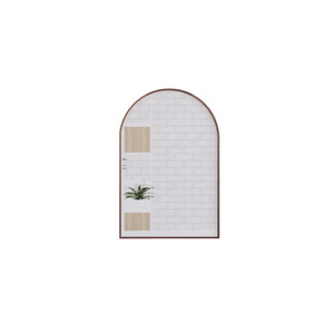 600*900mm Brushed Copper Framed Arch Plain Mirror
