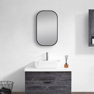 450x750mm Matte Black Framed Mirror
