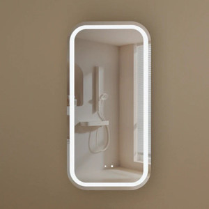 450*900*150mm Carysil Earls Original Walnut Melamine Plywood Squircle LED Shaving Cabinet(Single Door)