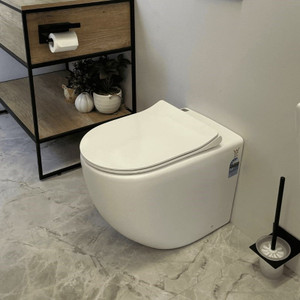 NORTON99 570*360*410mm Matte White Rimless Quite Flush Wall Faced Floor Pan