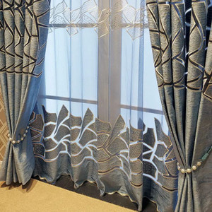 Luxury European Style Embroidered Blackout Curtains