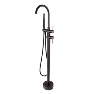 Brushed Nickel Freestanding Tap with Handheld Shower