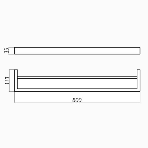 IVANO - 800mm Gunmetal Double Towel Rail