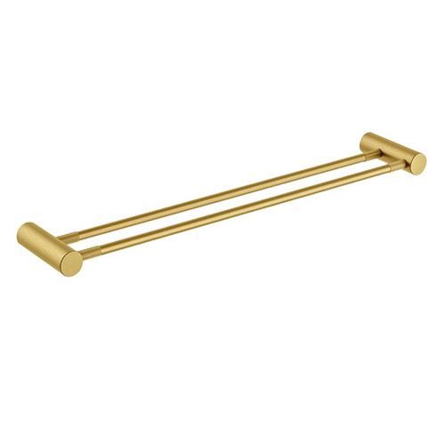 CADDENCE - 600mm Brushed Brass Double Towel Rail