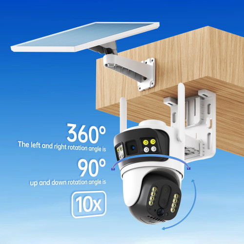 KF Outdoor Triple-Lens Zoom Bullet & PTZ 4G Solar Camera BP5 PLUS DL