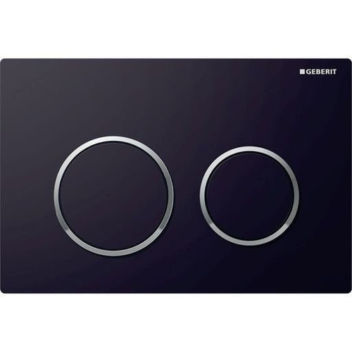 KAPPA21 Black Plate and Round Button with Chrome Trim ABS Dual Flush/Access Plate