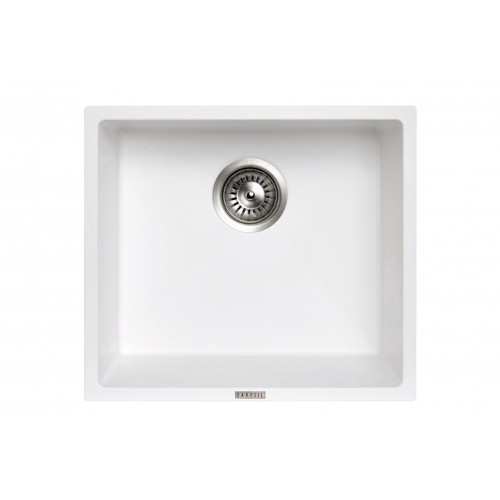 457x406mm White Carysil Granite Single Bowl Kitchen Sink