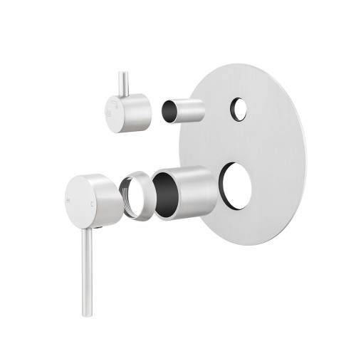LUCID PIN Series Brushed Nickel Diverter Mixer BU0125-2.ST Trim Kit (match CLPD)