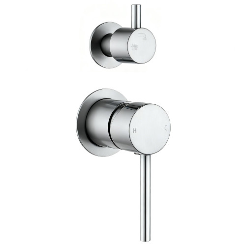 LUCID PIN Series Brushed Nickel Diverter Mixer Trim Kit With Separate Cover Plate (match CLPD)