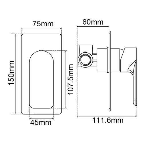 VOG Series Black Wall Mixer Trim Kit (match CLPM)
