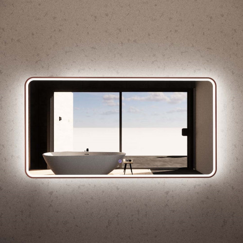 1500*800mm Brushed Copper Framed Rectangle LED Mirror