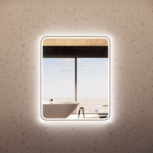 900*750mm Brushed Copper Framed Rectangle LED Mirror