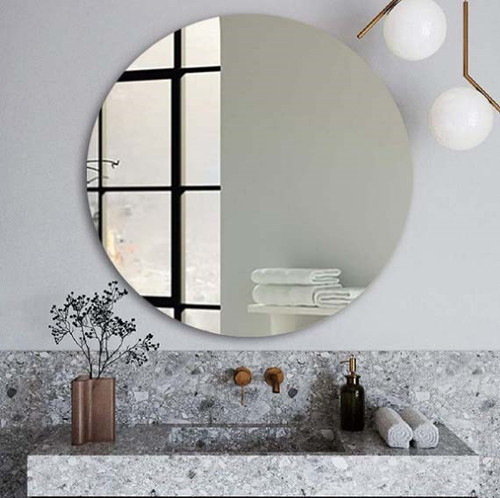800mm Pencil Edge Round Plain Mirror