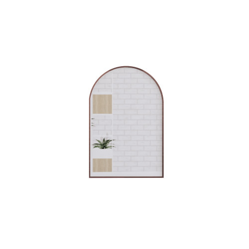 600*900mm Brushed Copper Framed Arch Plain Mirror