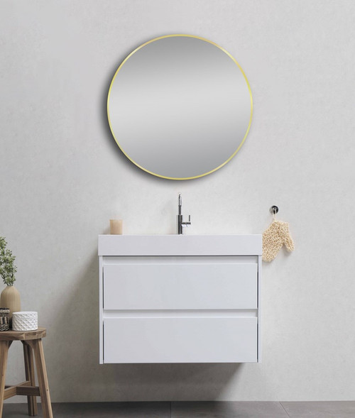 700mm Matte Brushed Gold Framed Mirror