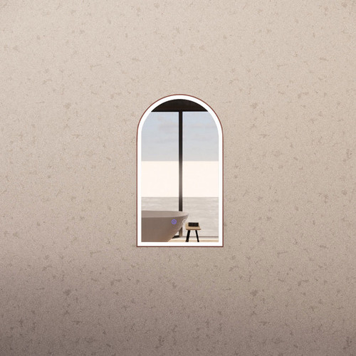 450*800mm Brushed Copper Framed Arch LED Mirror