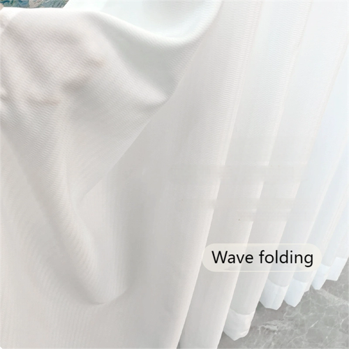 Luxury White S-Fold Voile Sheer Curtains