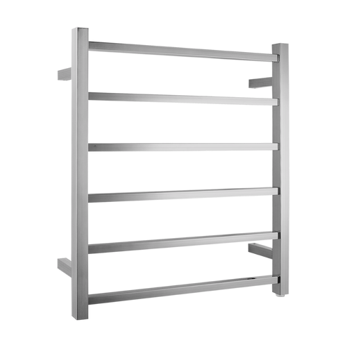 Brushed Nickel Heated Towel Rack 6 Bars