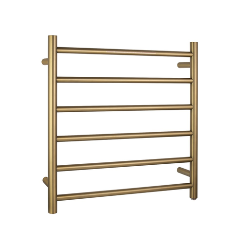 Brushed Brass Heated Towel Rack 6 Bars