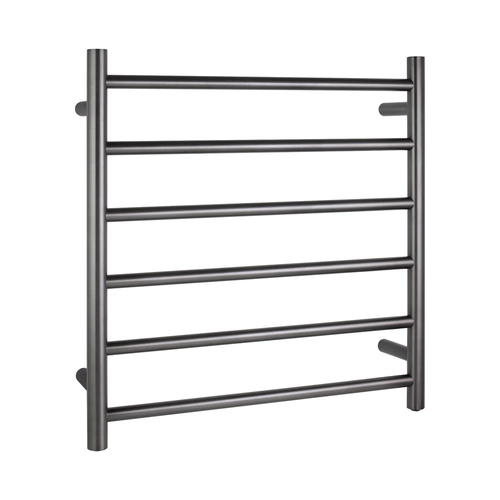 Brushed Gunmetal Heated Towel Rack 6 Bars