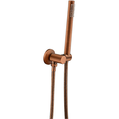 Brushed Copper Shower Rail with Handheld Shower