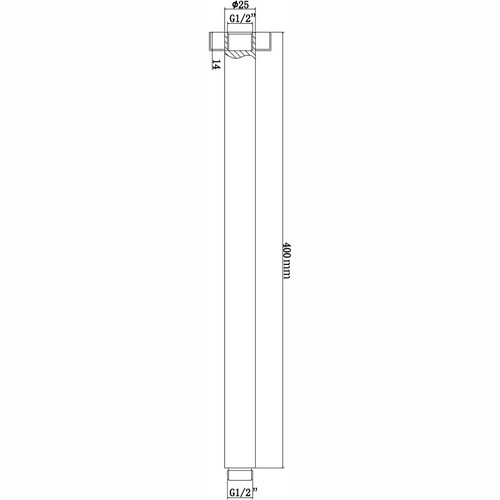 400mm Brushed Brass Ceiling Shower Arm