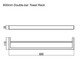 IVANO - 600mm Black Double Towel Rail