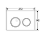 KAPPA21 Black Plate and Round Button with Chrome Trim ABS Dual Flush/Access Plate