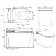684*390*473mm White Instant Heating Jet Siphon Type Flushing Smart Toilet