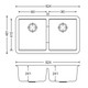 824x481x241mm Black Carysil Granite Double Bowl Kitchen Sink
