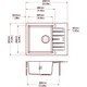 Black Carysil City D100N Granite Single Bowl with Drain Board Stone Kitchen Sink 650*500*200mm
