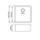 422x422x203mm White Granite Single Bowl Kitchen Sink