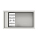 White Carysil Harmony SD780 Granite Single Bowl Stone Kitchen Sink 780*460*250mm(with Bottom Grid & Colander)