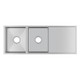 1160x460x230mm Chrome Stainless Steel Double Bowl Kitchen Sink
