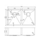 Round Corner Stainless Steel Gun Metal Grey PVD Coating Double Bowl Kitchen Sink(with Bottom Grid) 770*450*215mm