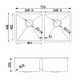 770x440x230mm Chrome Stainless Steel Double Bowl Kitchen Sink