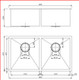 820x457x230mm Gunmetal Stainless Steel PVD Double Bowl Kitchen Sink