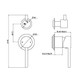 LUCID PIN Series Chrome Diverter Mixer Trim Kit With Separate Cover Plate (match CLPD)