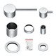 LUCID PIN Series Brushed Nickel Diverter Mixer Trim Kit With Separate Cover Plate (match CLPD)