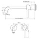 LUCID PIN Series Black Spout Mixer Trim Kit Only With Separate 60mm Cover Plate (match CLPS)
